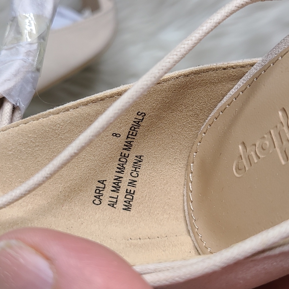 Charlotte Russe High Heels Size 8 Creme Blush Ankle Tie Shoes Brand New Bridal - Picture 5 of 6